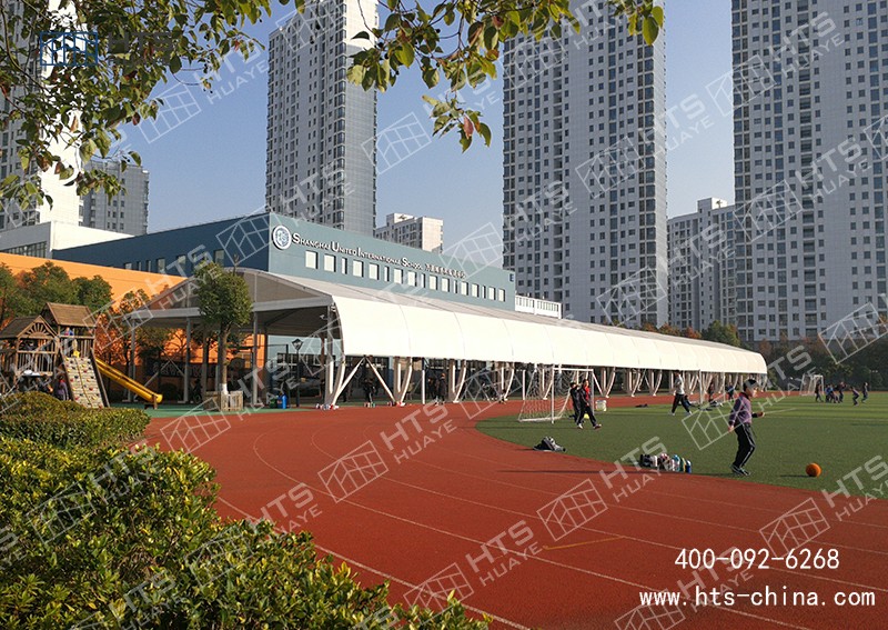 抖圈为du而生构筑科技很幸运为全国各地设计并提供了多座装配式篷房篮球馆